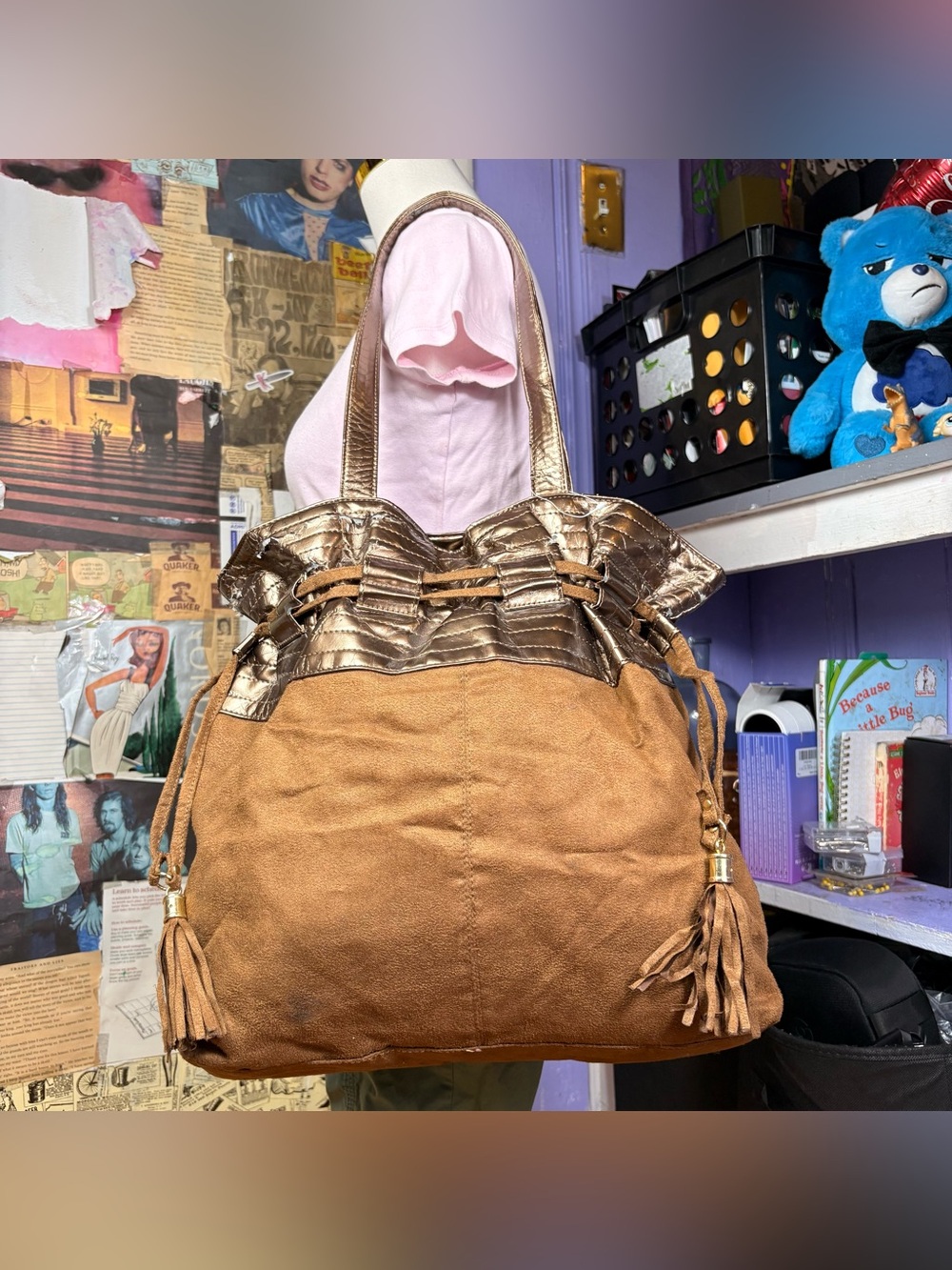 Nine West Brown Tassel Tote Bag